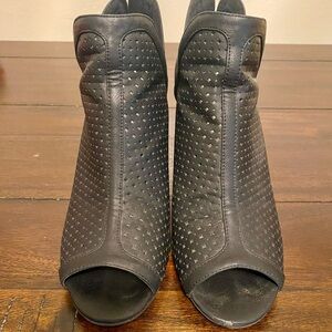 a.n.a Black Ankle Booties with Perforated Design